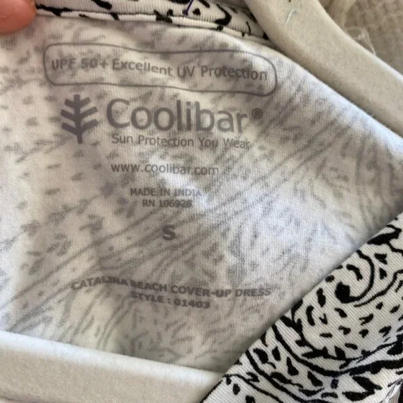 Coolibar Catalina Beach Cover-Up Long Sleeve Hooded Dress UPF 50+ Black - Picture 3 of 3